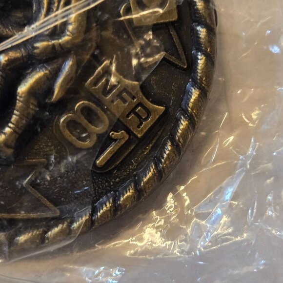 1981 NFR Belt Buckle Hesston NOS Bull Rider Clown Cowboy National Finals Rodeo - Picture 2 of 12